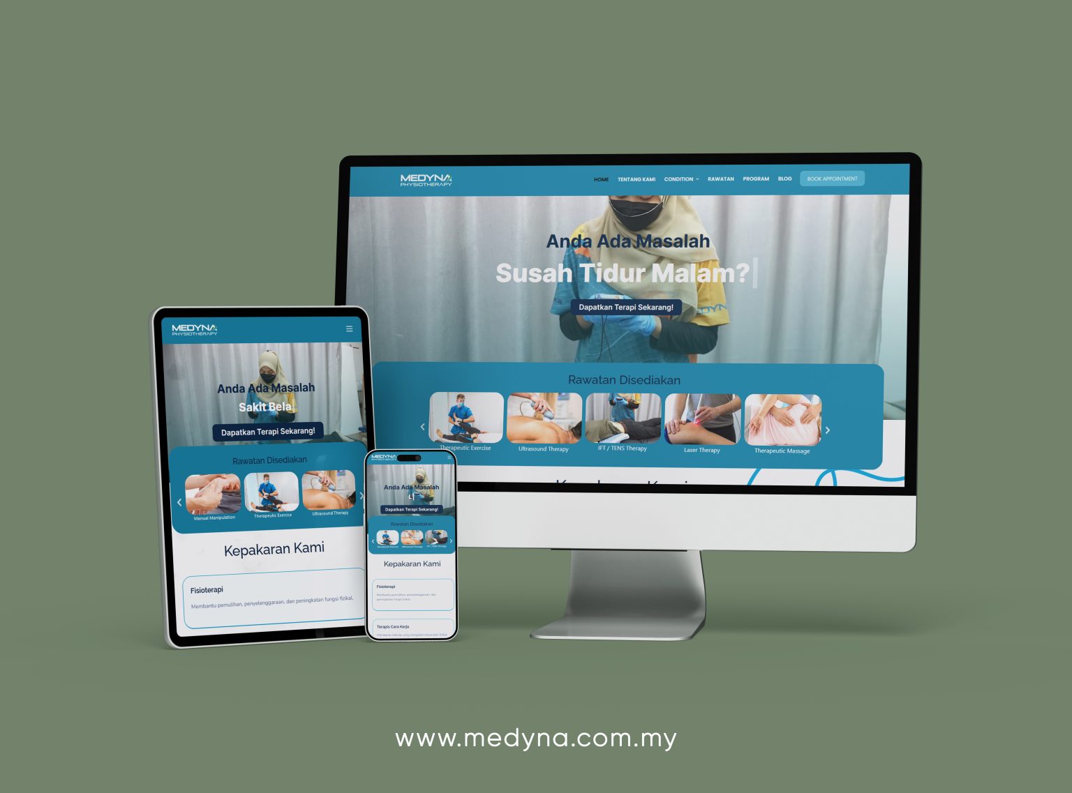 Mockup of smartphone tablet desktop for UI/UX Product Showcase.